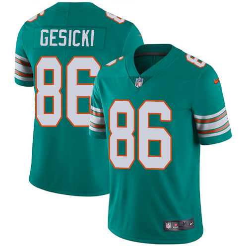 Nike Dolphins #86 Mike Gesicki Aqua Green Alternate Men's Stitched NFL Vapor Untouchable Limited Jersey